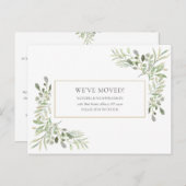 水彩緑の金ゴールド移動 案内ポストカード (正面/裏面)