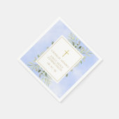 水彩緑の青の最初の聖餐式 スタンダードカクテルナプキン (角)