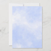 水彩緑の青の最初の聖餐式 招待状 (裏面)