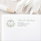 水彩緑エレガントフローラベビー ラベル (インサイチュ)