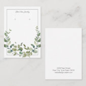 水彩緑エレガント草イヤリングディスプレイカード 名刺 (正面/裏面)