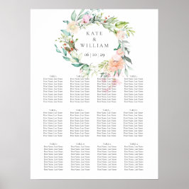 水彩緑エレガント草フローラ着座計画 ポスター