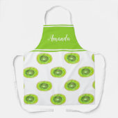水彩緑キウイ模様パーソナライズされた エプロン (正面)