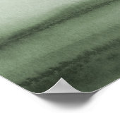 水彩緑グラデーションモダン結婚歓迎 ポスター (角)