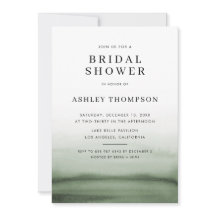 水彩緑グラデーション色モダンブライダルシャワー