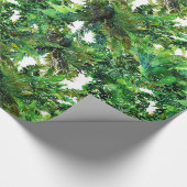 水彩緑シダの森の秋パターン ラッピングペーパー (角)