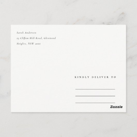 水彩緑シダの葉ありがとうござ結婚う ポストカード (裏面)