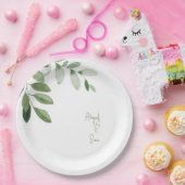 水彩緑パーソナライズされた白結婚色 ペーパープレート (パーティー)