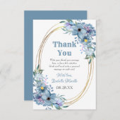 水彩緑フローラ金ゴールド50誕生日 サンキューカード (正面/裏面)