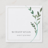 水彩緑ミニマル草の名刺 スクエア名刺 (正面)