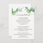 水彩緑ユーカリ結婚の宿泊施設 エンクロージャーカード (正面/裏面)