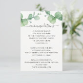 水彩緑ユーカリ結婚の宿泊施設 エンクロージャーカード (スタンド正面)