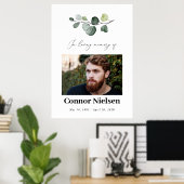 水彩緑化お祝いの写真サイン ポスター (ホームオフィス)