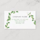 水彩緑化つる植物葉ズミニマルシンプル 名刺 (裏面)