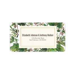 水彩緑化とウッドシ結婚ーズ ラベル