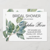 水彩緑化エレガントブライダルシャワー 招待状 (正面/裏面)
