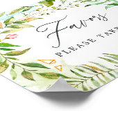 水彩緑化クリスタル結婚式の引き出物 ポスター (角)