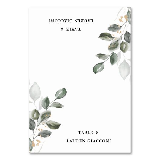 水彩緑化テーブルテント座席表 テーブルナンバー (正面)