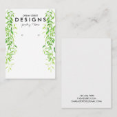 水彩緑化トレンディーイヤリングディスプレイカード 名刺 (正面/裏面)
