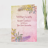 水彩緑化パーソナライズされた悔やみや弔慰 カード (正面)