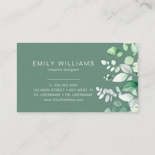 水彩緑化フローラ名刺 名刺 (裏面)