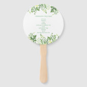 水彩緑化フローラ庭園の結婚式プログラム ハンドファン (裏面)