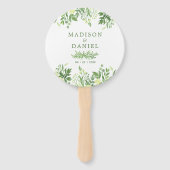 水彩緑化フローラ庭園の結婚式プログラム ハンドファン (正面)