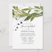 水彩緑化ブライダルまたはベビーシャワー（郵便） 招待状 (正面)