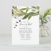 水彩緑化ブライダルまたはベビーシャワー（郵便） 招待状 (スタンド正面)