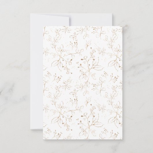 水彩緑化ブライダルシャワーサンキューカード 招待状 (裏面)