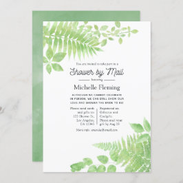 水彩緑化ブライダルシャワーバイメール 招待状