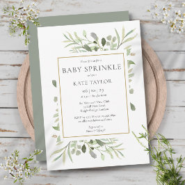 水彩緑化ベビー散布男女兼用 招待状