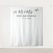 水彩緑化ミニマル結婚リストの背景 タペストリー (正面)