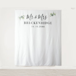 水彩緑化ミニマル結婚リストの背景 タペストリー