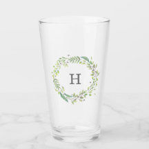 水彩緑化リースとモノグラム