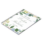 水彩緑化リースユーカリ結婚ス ノートブック (左側)