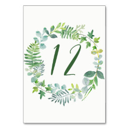 水彩緑化リース表ナンバーカード テーブルナンバー