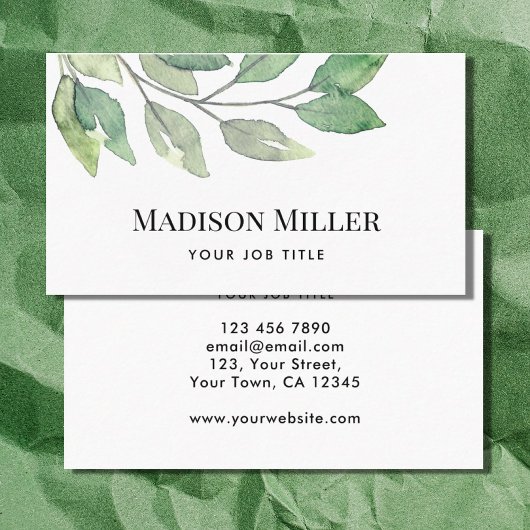 水彩緑化名刺 名刺