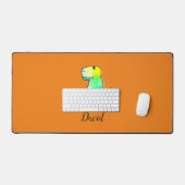 水彩緑化名前をカスタムする デスクマット (キーボード&マウス)