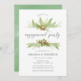 水彩緑化婚約パーティ 招待状