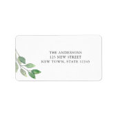 水彩緑化差出人住所 ラベル (正面)