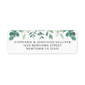 水彩緑化差出人住所 ラベル (正面)