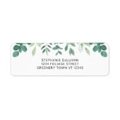 水彩緑化差出人住所 ラベル (正面)