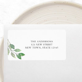 水彩緑化差出人住所 ラベル