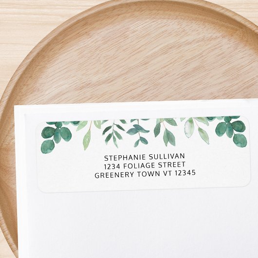 水彩緑化差出人住所 ラベル