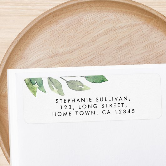 水彩緑化差出人住所 ラベル