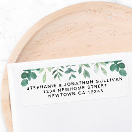 水彩緑化差出人住所 ラベル