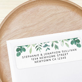 水彩緑化差出人住所 ラベル