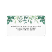 水彩緑化差出人住所 ラベル (正面)