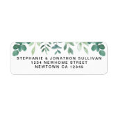 水彩緑化差出人住所 ラベル (正面)